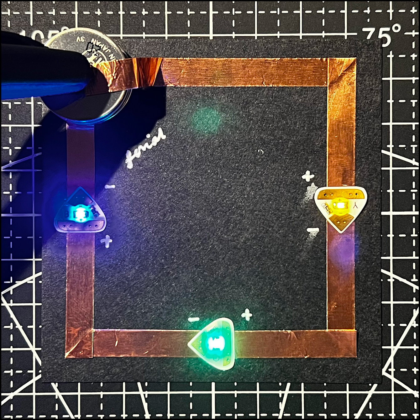 Serial circuit with a switch (with three batteries)