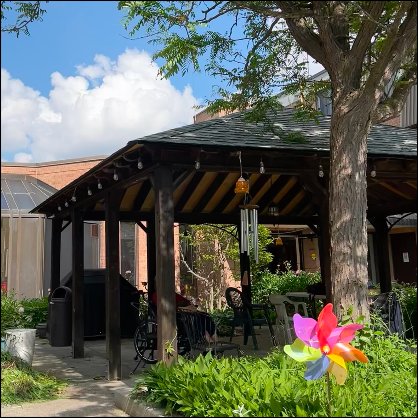 Wind chimes blowing in the wind