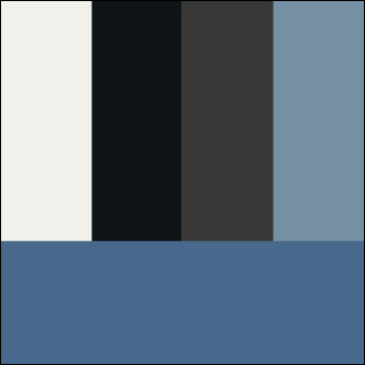 the first iteration of the colour palette chosen from the photo of the view of the sea at Stanley Park, in order of left to right, top to bottom: land, road, greenspace, land, water