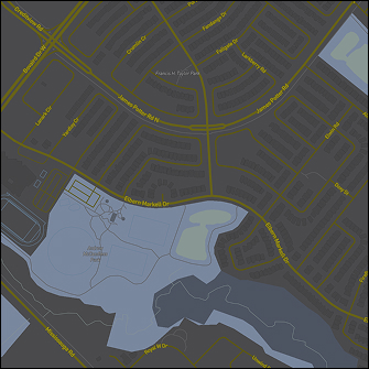 In this first map iteration of the neighbourhood park where I took this photo, I chose the opposite colours for land, label, and water to see how it would display on the map. I chose blue for land, green for the label, and a concrete grey for the water, If I were to look at the map with no labels I would expect blue sections were water, so this taught me that colour selection is important when it comes to viewer expectations.