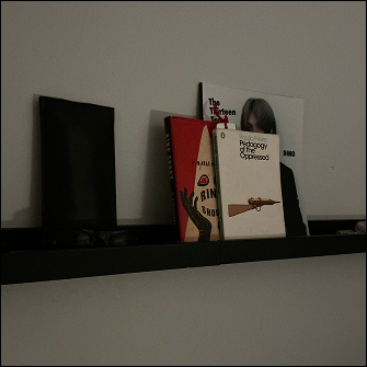 Photos taken around my room inspiring the data selfie visualization: The books I read before bed