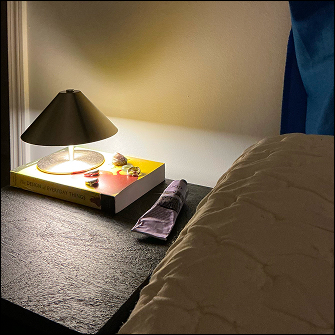 Photos taken around my room inspiring the data selfie visualization: My nightstand—sleeptime